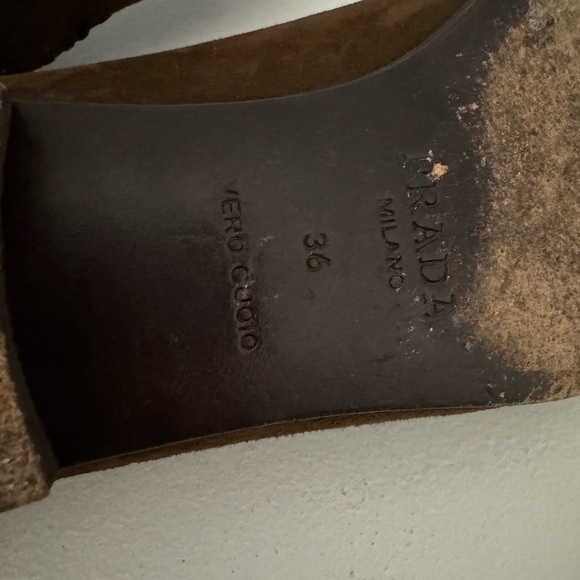 【PRADA】Suede Ballet Flat, Brown, sz36 - Picture 9 of 9